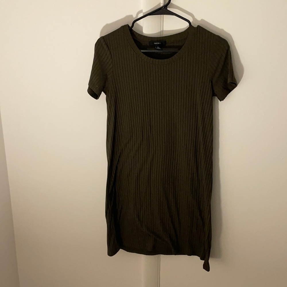 Dark green t-shirt dress